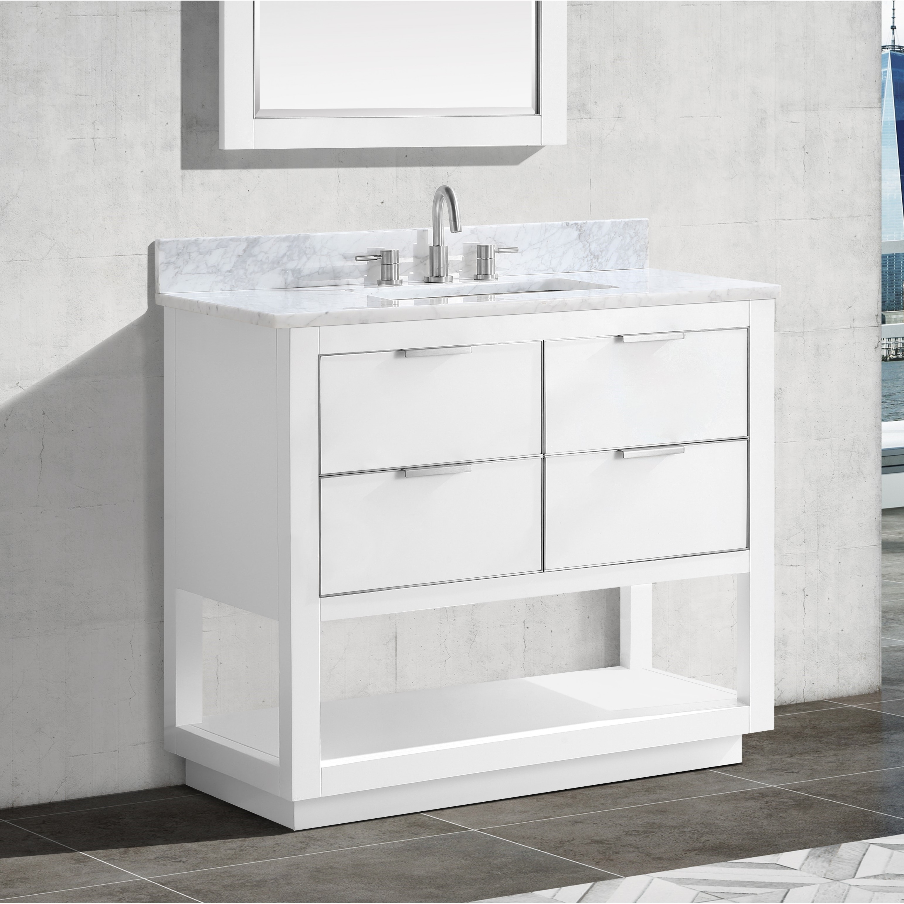 Avanity Allie 37 in. Single Sink Bathroom Vanity Set in White with Silver Trim