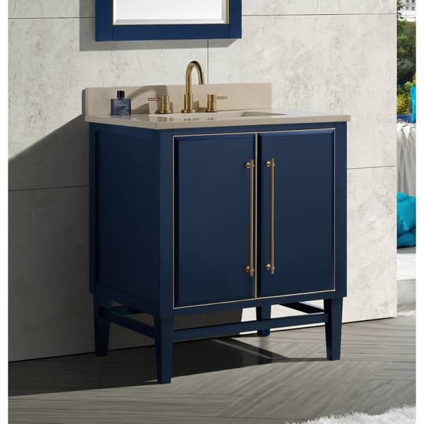 Avanity Mason 31 In Single Sink Bathroom Vanity Set Navy Blue With Gold Trim 28670947 Single Sink Bathroom Vanity Set