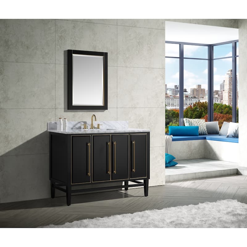 Avanity Mason 49 in. Single Sink Bathroom Vanity Sink in Black with Gold Trim