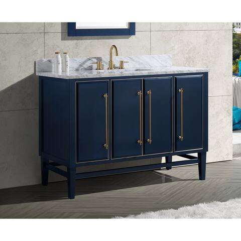 Avanity Mason 49 in. Single Sink Bathroom Vanity Set in Navy Blue with Gold Trim