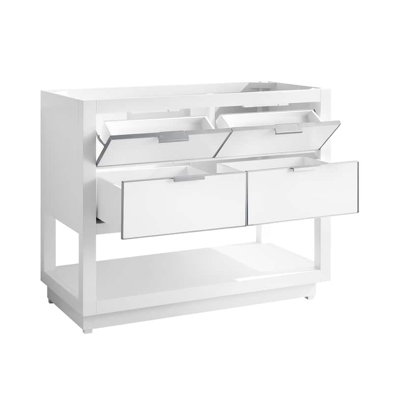 Avanity Allie 43 in. Single Sink Bathroom Vanity Set in White with Silver Trim
