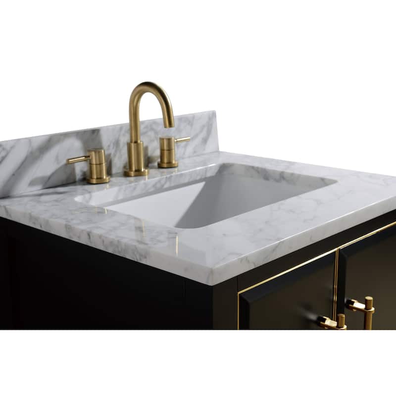 Avanity Mason 25 in. Single Sink Bathroom Vanity Set in Black with Gold Trim