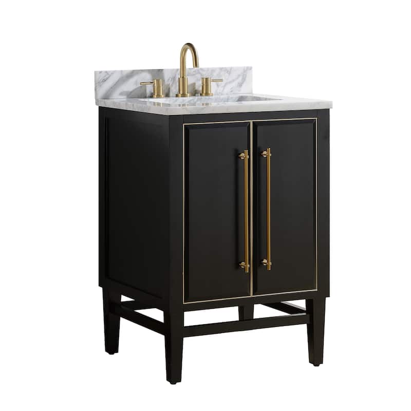 Avanity Mason 25 in. Single Sink Bathroom Vanity Set in Black with Gold Trim