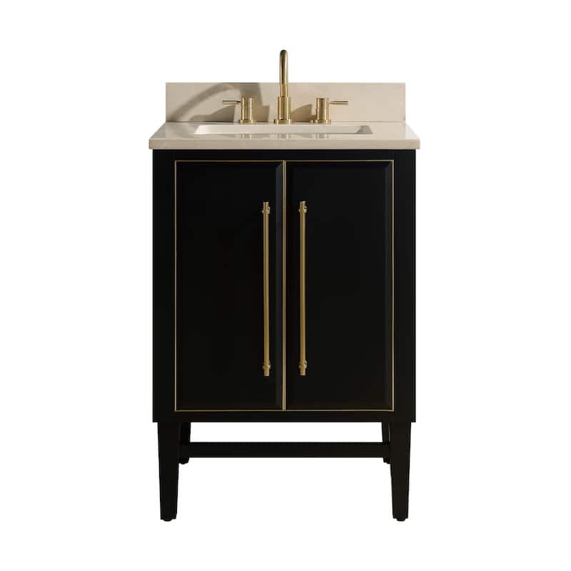 Avanity Mason 25 in. Single Sink Bathroom Vanity Set in Black with Gold Trim