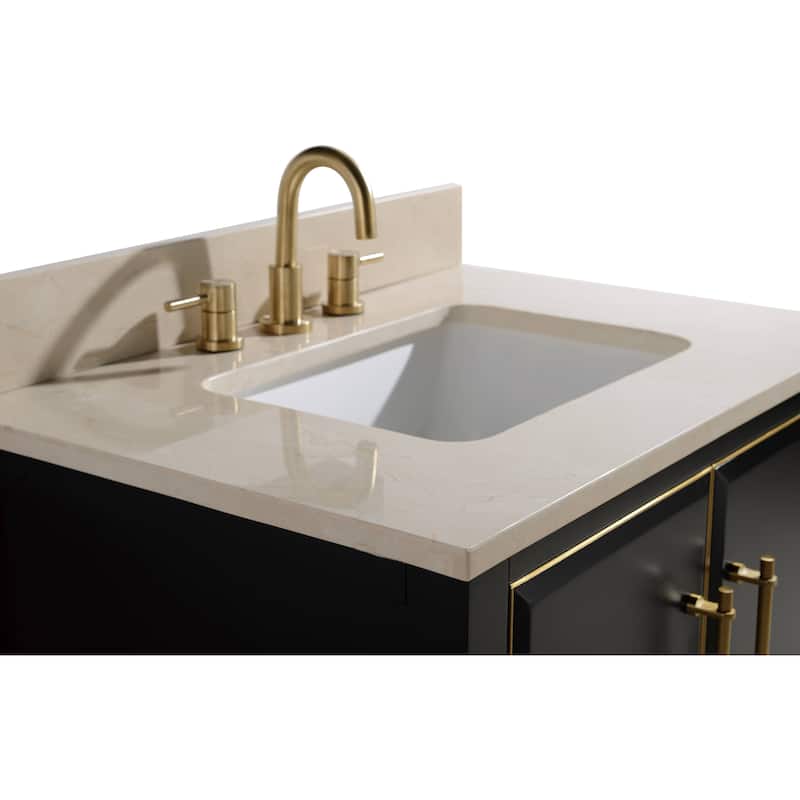 Avanity Mason 31 in. Single Sink Bathroom Vanity Set in Black with Gold Trim