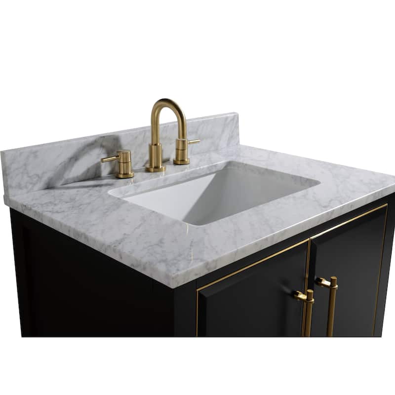 Avanity Mason 31 in. Single Sink Bathroom Vanity Set in Black with Gold Trim