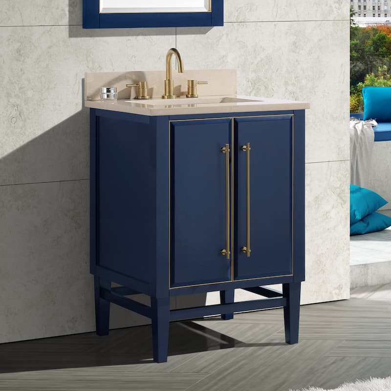 Avanity Mason 25 in. Single Sink Bathroom Vanity Set in Navy Blue with Gold Trim