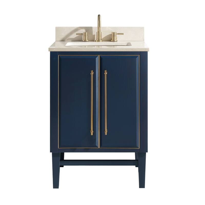 Avanity Mason 25 in. Single Sink Bathroom Vanity Set in Navy Blue with Gold Trim