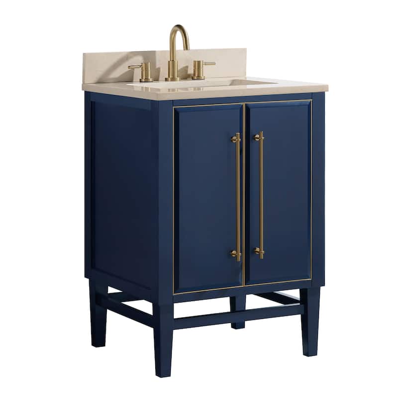 Avanity Mason 25 in. Single Sink Bathroom Vanity Set in Navy Blue with Gold Trim