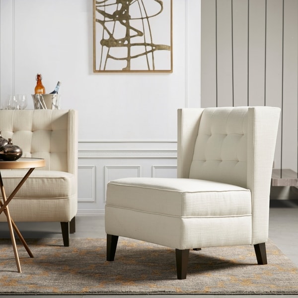 Martha Stewart Lucia Ivory 34.5-inch Extra Wide Accent Chair