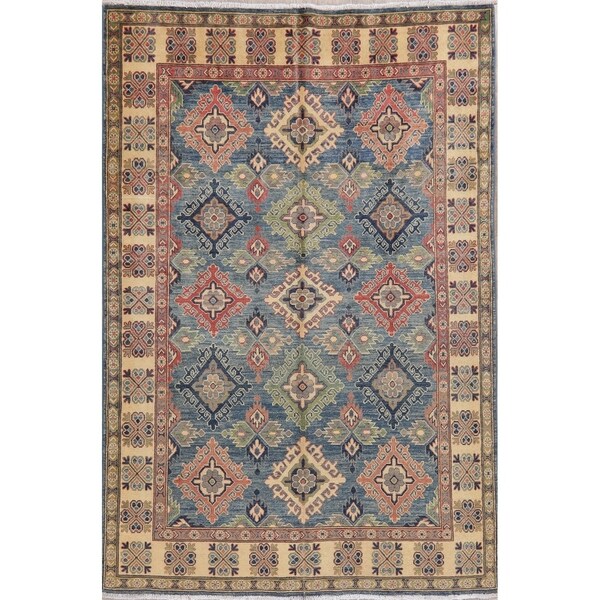 Oriental Kazak Traditional Hand Knotted Wool Pakistani Area Rug - 8'1" x 5'5"