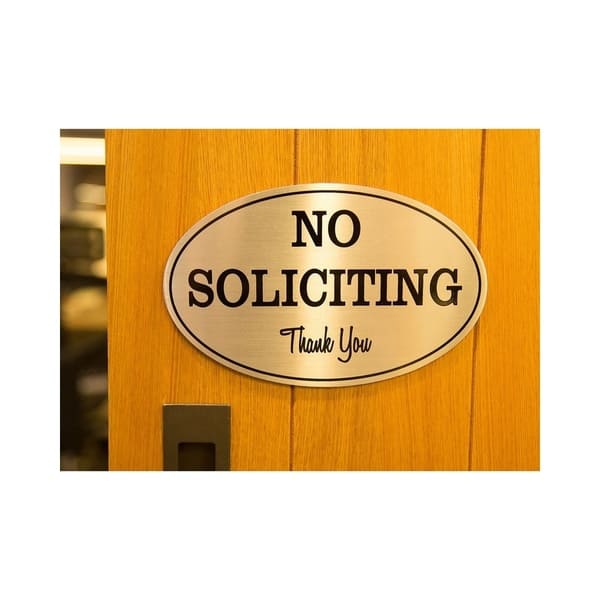 No Soliciting Sign Plaque 30 Colours and 2 Medium Sizes