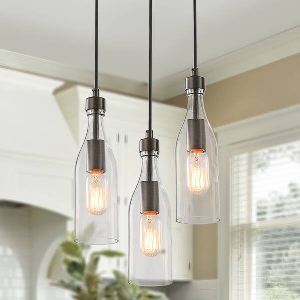 Shop Carbon Loft Latrice 3 Light Glass Kitchen Island Pendant On