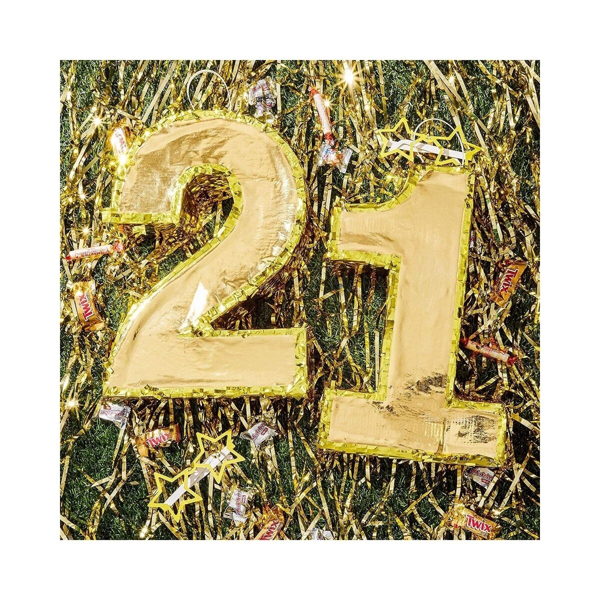 Number 1 Foil Small Gold Pinata for First Birthday Party (10 x 16 x 3 in)