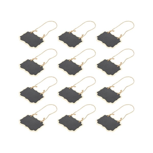 12Pack Mini Chalkboard Signs Hanging Chalk Board Blackboard Memo Home