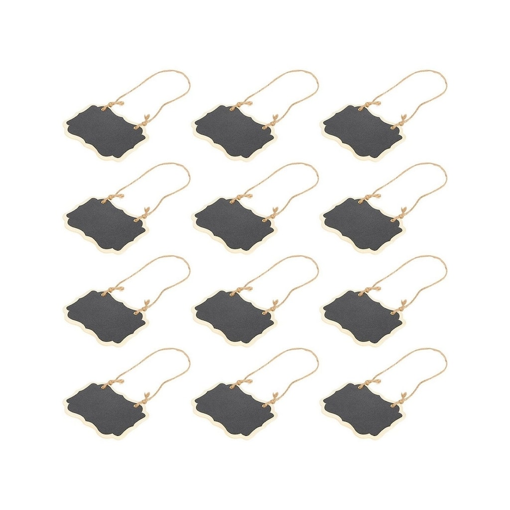 12-Pack Mini Chalkboard Signs Hanging Chalk Board Blackboard Memo Home Sign