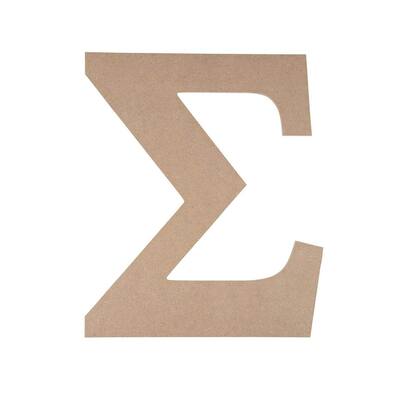 Wooden Greek Letter - DIY Paintable Unfinished Wood Letter Greek Font Sigma