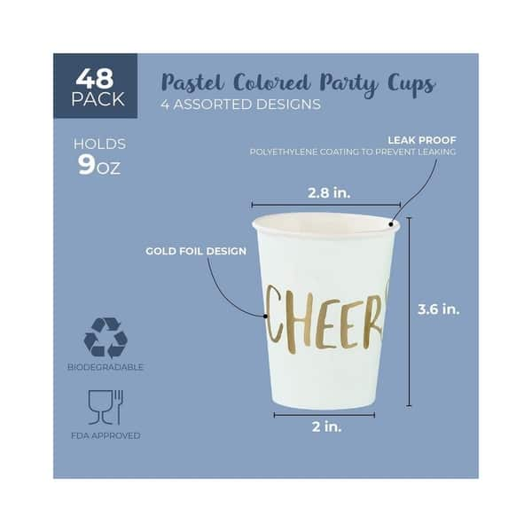 9 oz. Blue & Yellow Paper Cups