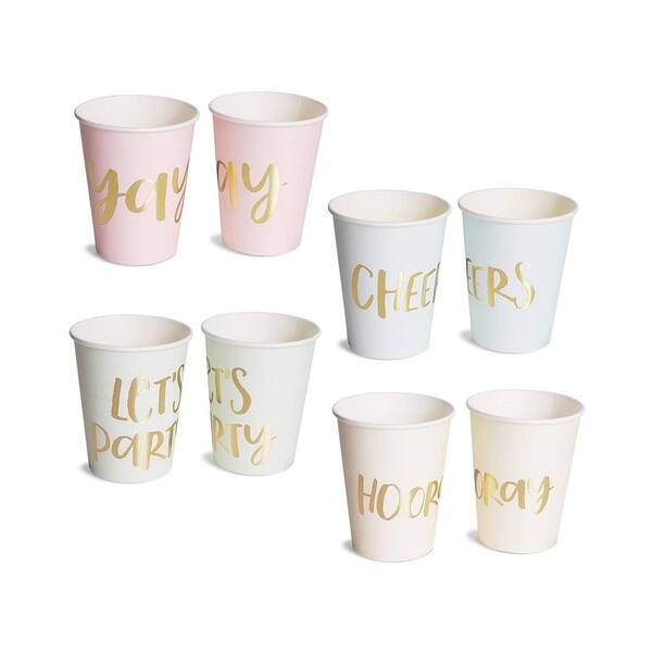 48 Pack Disposable 16 oz to Go Paper Coffee Cups with Lids for Floral Party Supplies, Wedding Shower, 4 Pastel Colors