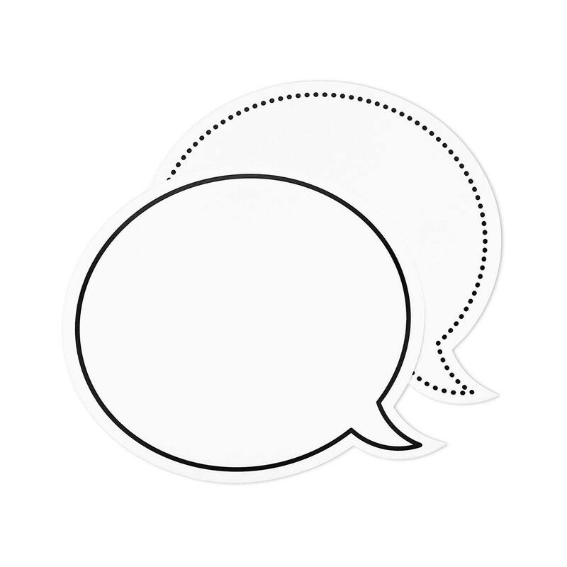 Juvale Juvale 48-Pack Laminated Erasable Speech Bubble Cutouts for Bulletin Board