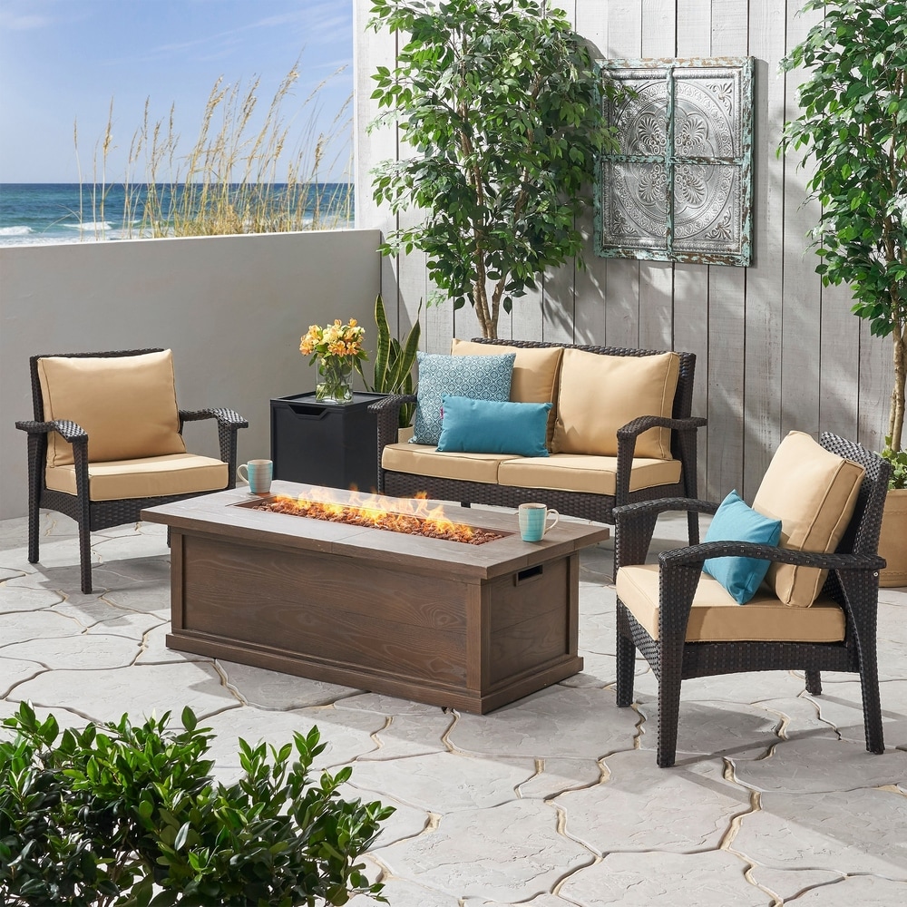 light tan wicker outdoor furniture