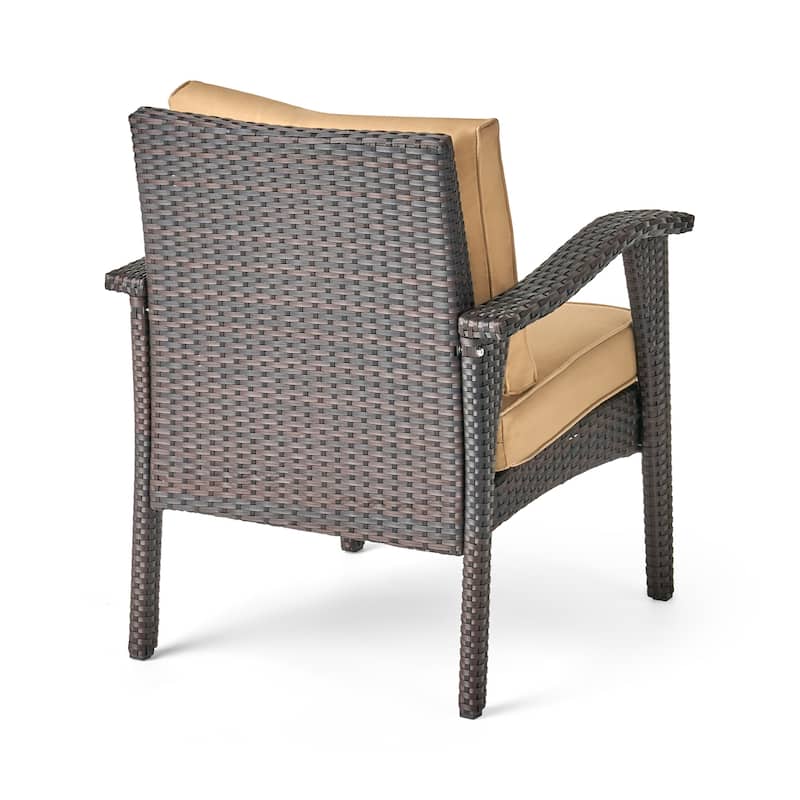 Kaula 5-piece Wicker Club Chair Fire Pit Set by Christopher Knight Home