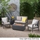 preview thumbnail 7 of 5, Kalo Outdoor 4 Seater Wicker Chat Set with Fire Pit by Christopher Knight Home