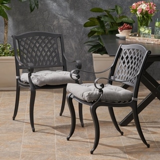 Jake Outdoor Aluminum Dining Chair (Set of 2) by Christopher Knight Home