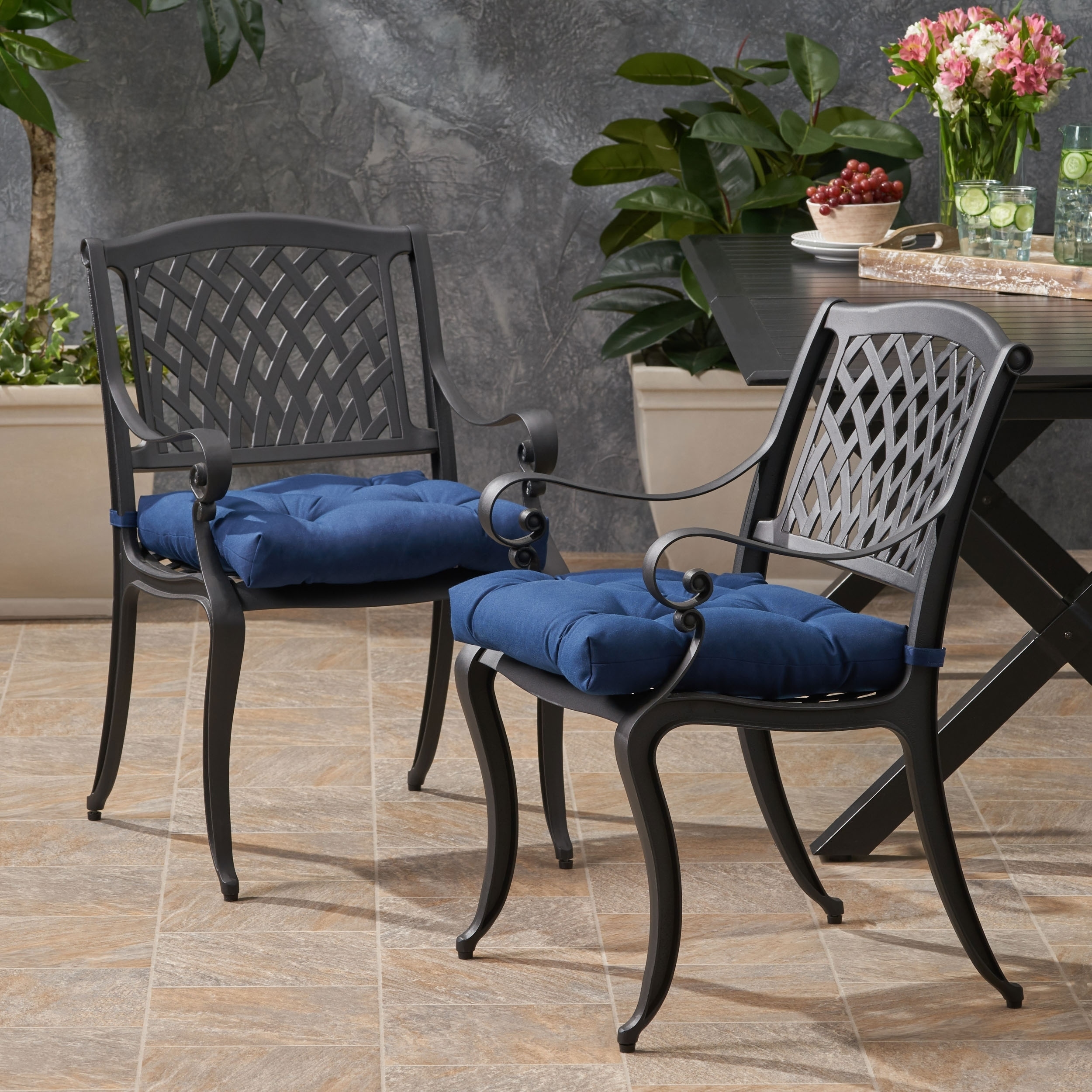 Estella Outdoor Aluminum Dining Chair With Cushion (set Of 2) By Christopher Knight Home