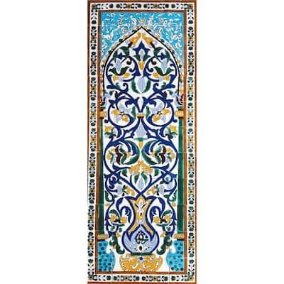 Floral Vase Ceramic 44 Tiles Mosaic Wall Mural Panel