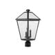 preview thumbnail 4 of 3, Talbot 3 Light Outdoor Post Mount Fixture in Black