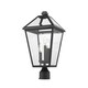 preview thumbnail 2 of 3, Talbot 3 Light Outdoor Post Mount Fixture in Black