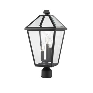 Talbot 3 Light Outdoor Post Mount Fixture in Black