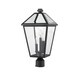 preview thumbnail 5 of 3, Talbot 3 Light Outdoor Post Mount Fixture in Black