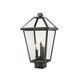 preview thumbnail 1 of 3, Talbot 3 Light Outdoor Post Mount Fixture in Black