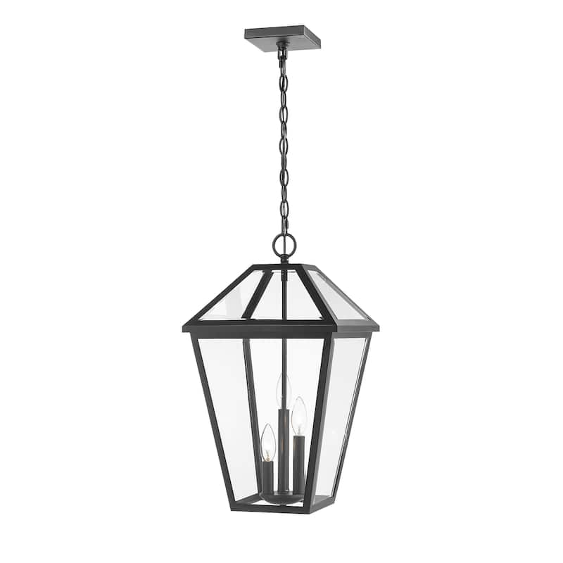 Talbot 3 Light Outdoor Chain Mount Ceiling Fixture in Black