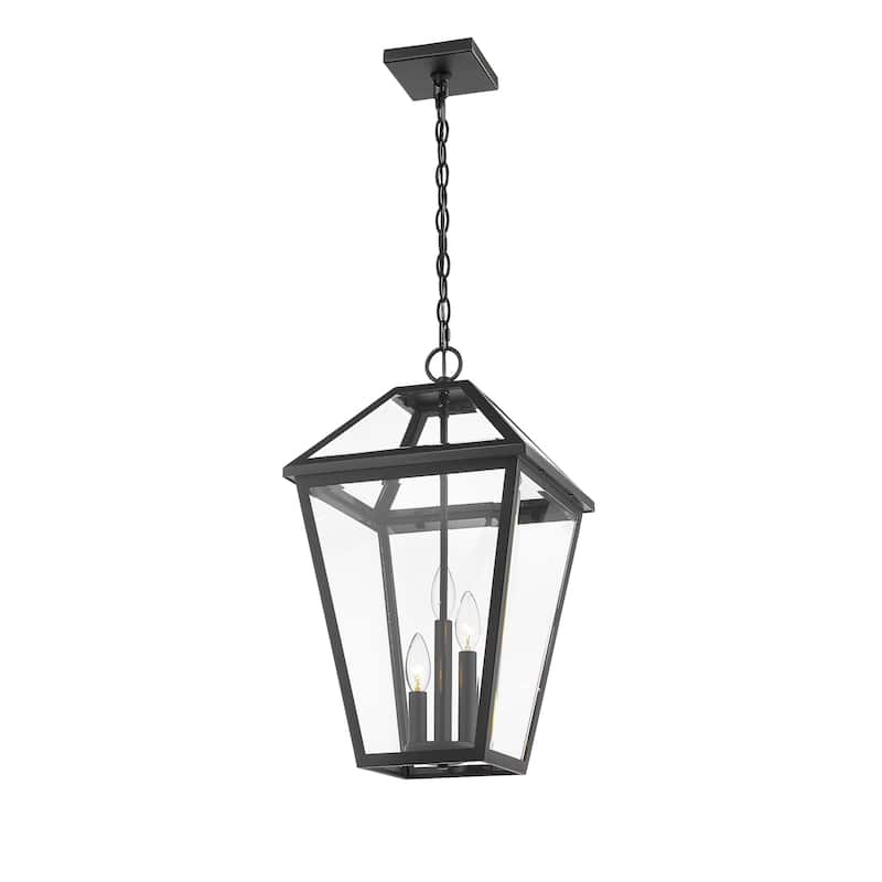 Talbot 3 Light Outdoor Chain Mount Ceiling Fixture in Black