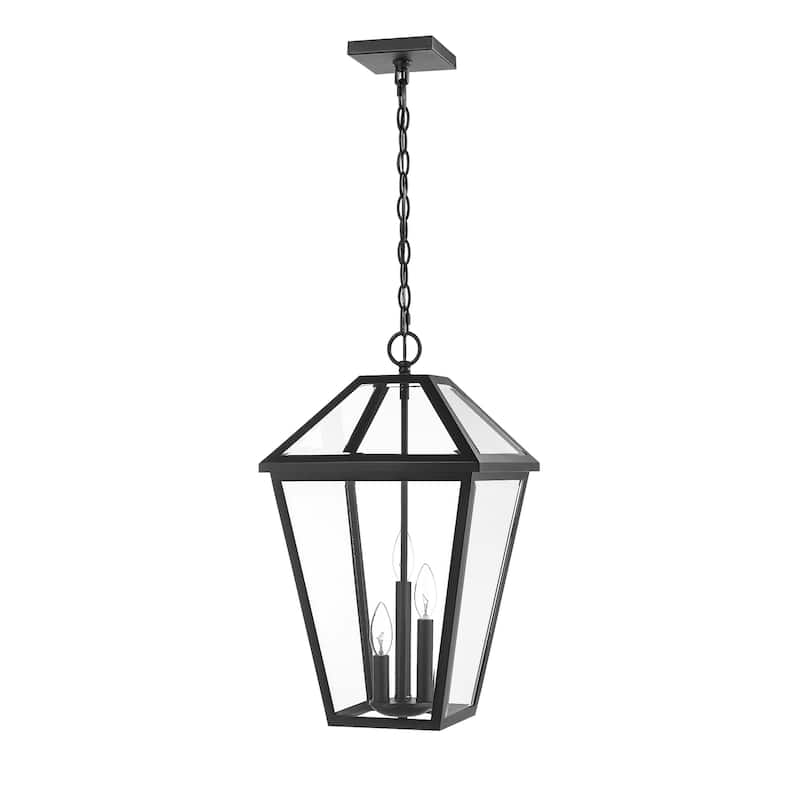 Talbot 3 Light Outdoor Chain Mount Ceiling Fixture in Black