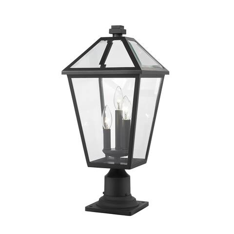 Talbot 3 Light Outdoor Pier Mounted Fixture in Black