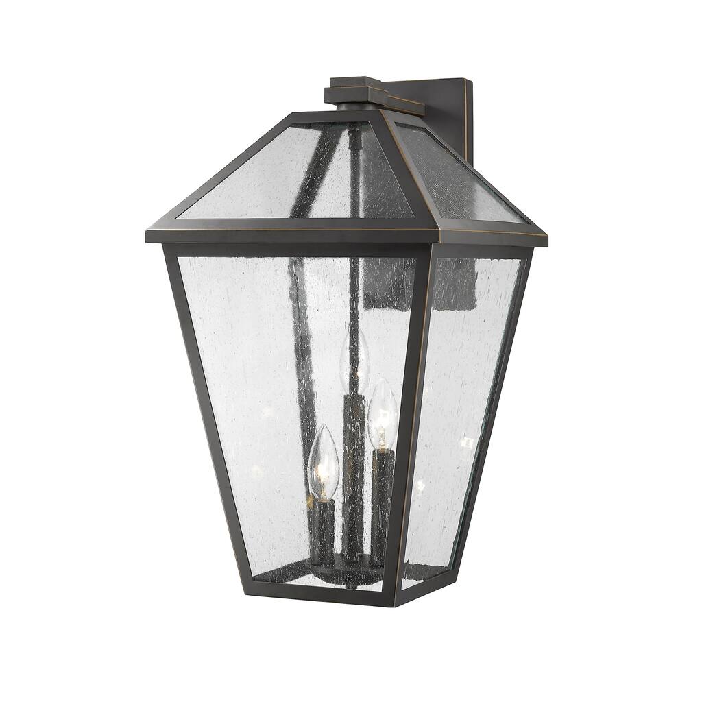 Talbot 3 Light Outdoor Wall Sconce in Rubbed Bronze
