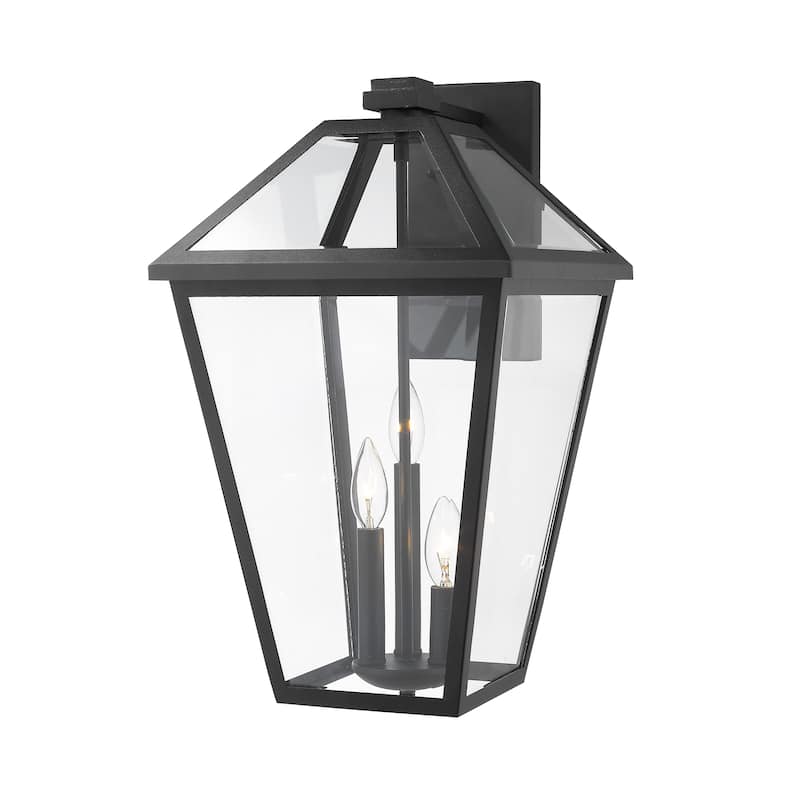 Talbot 3 Light Outdoor Wall Sconce in Black