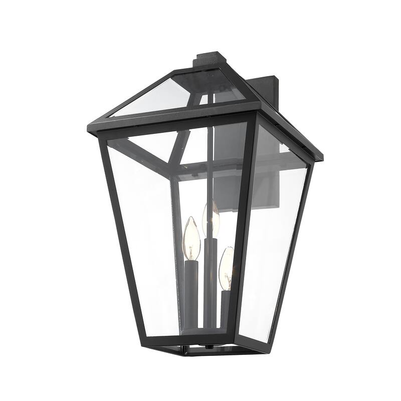 Talbot 3 Light Outdoor Wall Sconce in Black