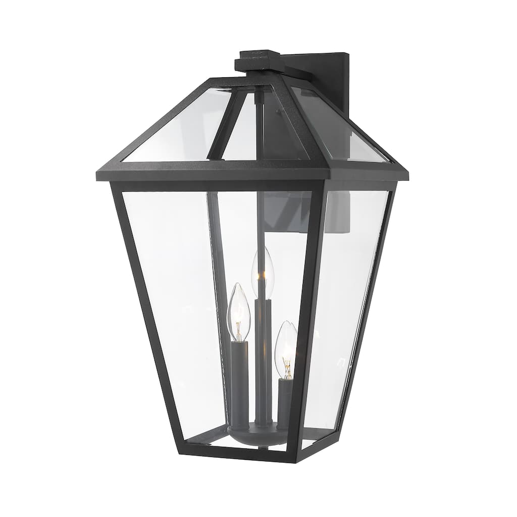 Talbot 3 Light Outdoor Wall Sconce in Black