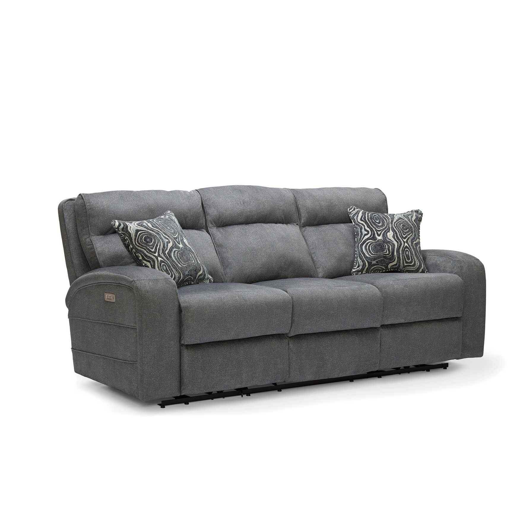 Silver Lake Warren Power Sofa Recliner with USB Charging Port and Toss Pillows