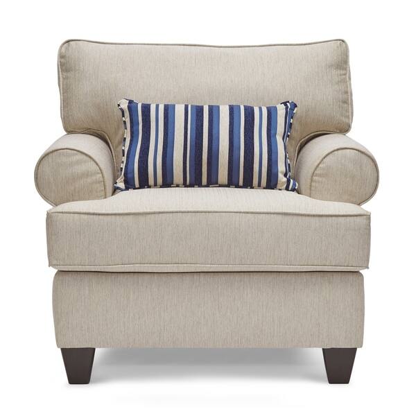 Shop Stanley Fabric Arm Chair With Accent Toss Pillows On Sale