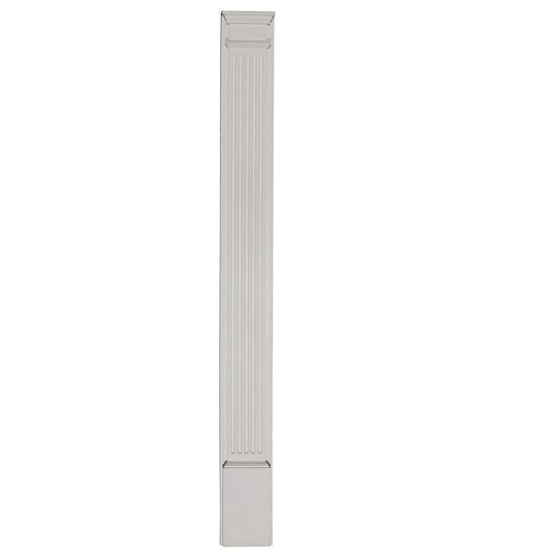 9"W x 90"H x 2.75"D w/ 13.25" Attached Plinth, Fluted Pilaster (each)