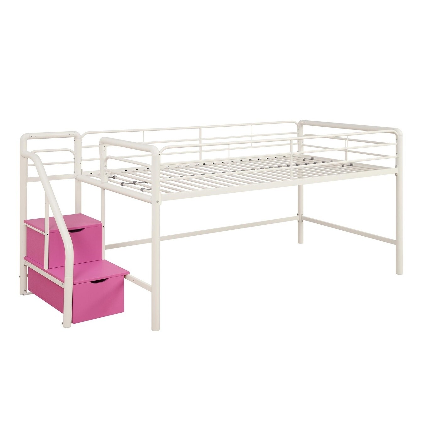 Taylor Olive Nolana Metal Loft Bed with Curtain Bed Bath
