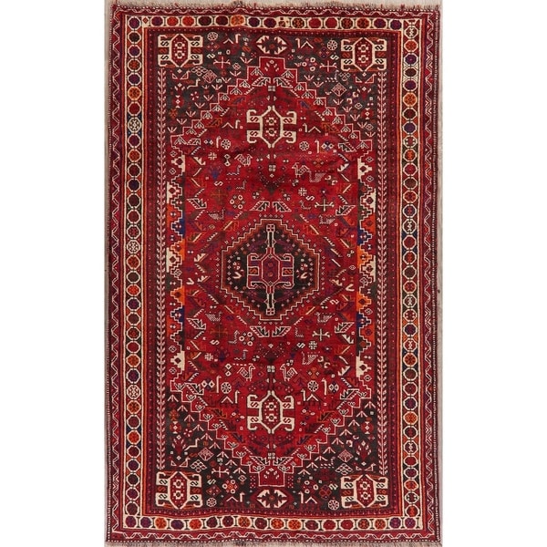 Shiraz Oriental Traditional Hand Knotted Wool Persian Area Rug - 8'9" x 5'5"