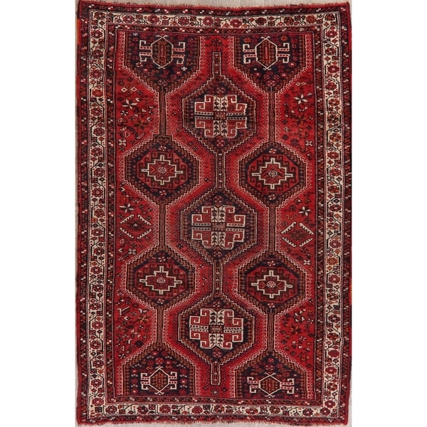 Lori Oriental Tribal Antique Hand Knotted Wool Persian Area Rug - 8'4" x 5'4"