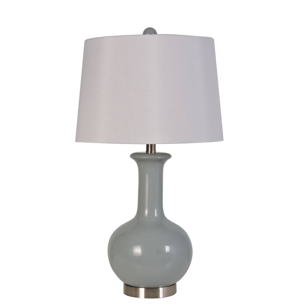 Lamps Per Se 27-inch Glossy Grey Table Lamp (Set of 2) - N/A